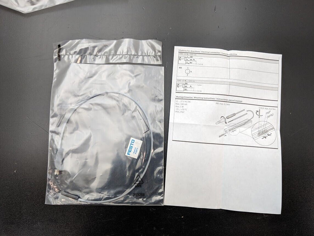 Festo SME-10-SL-LED-24 173 212 Magnetic Reed Proximity Sensor Switch 3 Wire NEW