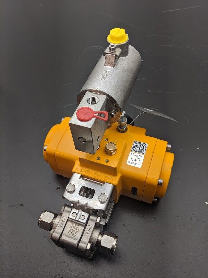 ELO Matic F0040U Pnumatic Actuated Swagelok SS-T63MS8 1000PSI Ball Valve ICO3S