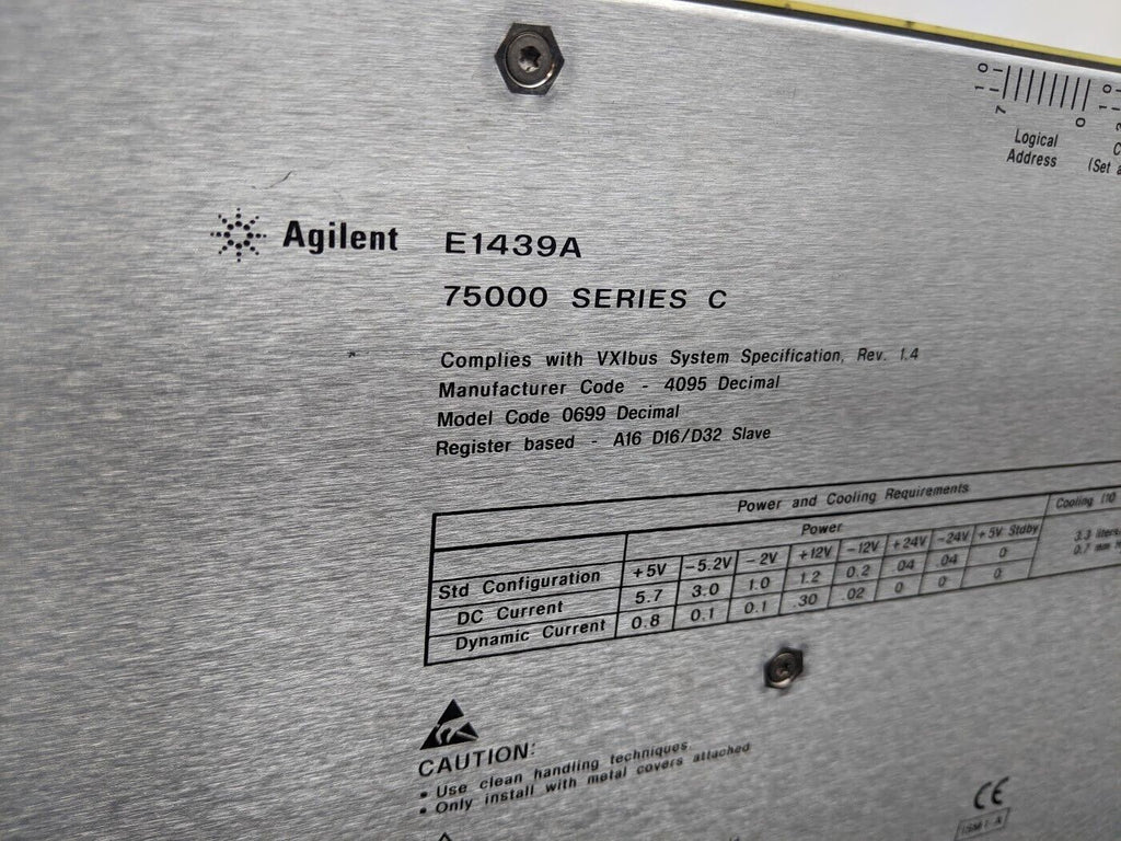 HP Agilent E1439A VXI 95 MSa/s Digitizer with DSP, Memory and 70MHz IF input