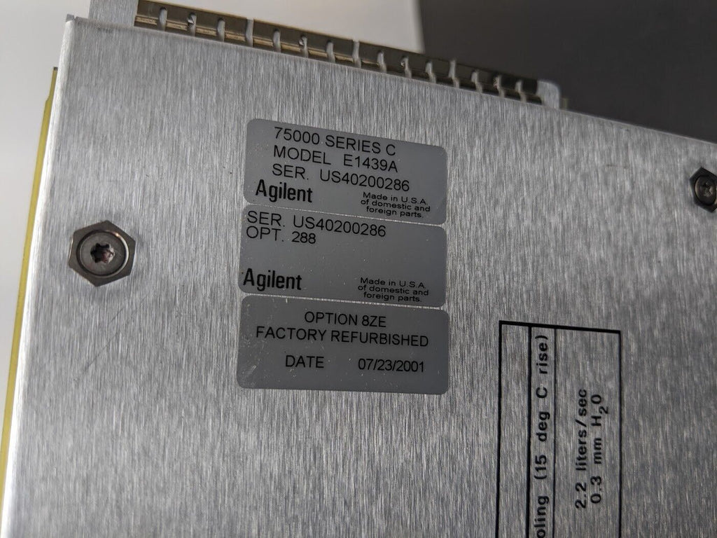 HP Agilent E1439A VXI 95 MSa/s Digitizer with DSP, Memory and 70MHz IF input