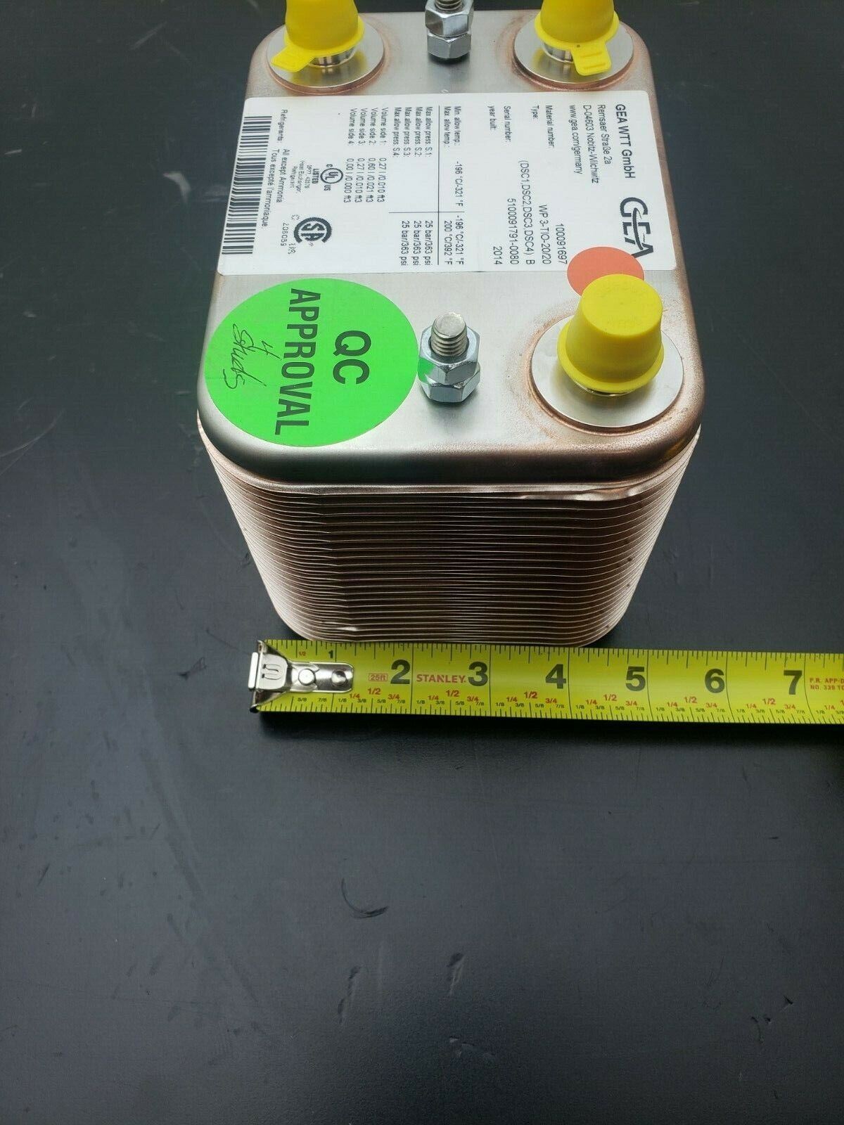 New GEA WP 3-TIO 20/20 Brazed Plate Heat Exchanger 363 Psi