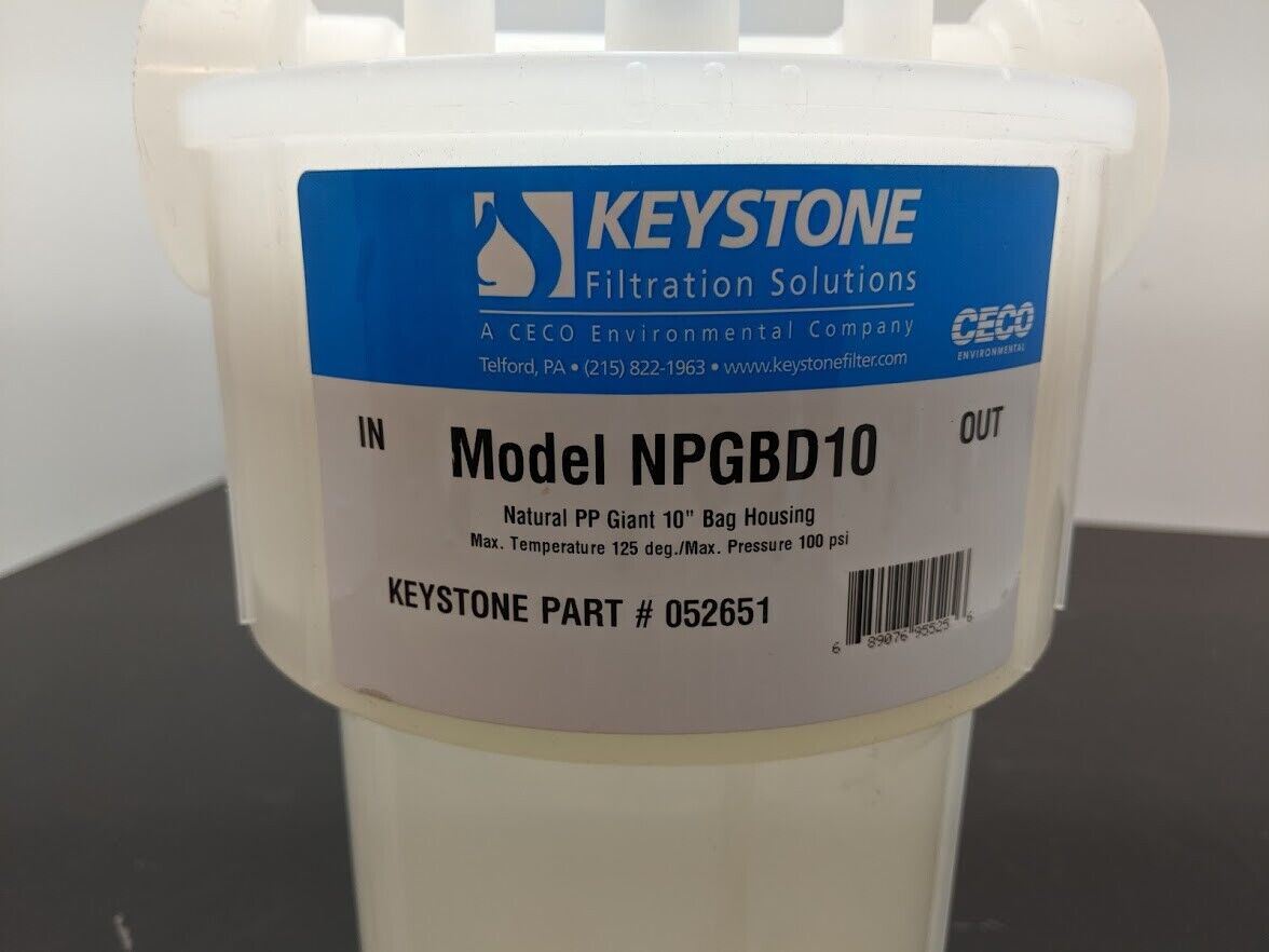 Keystone 052651 Natural PP Giant 10" Bag Housing Filter NPGBD10