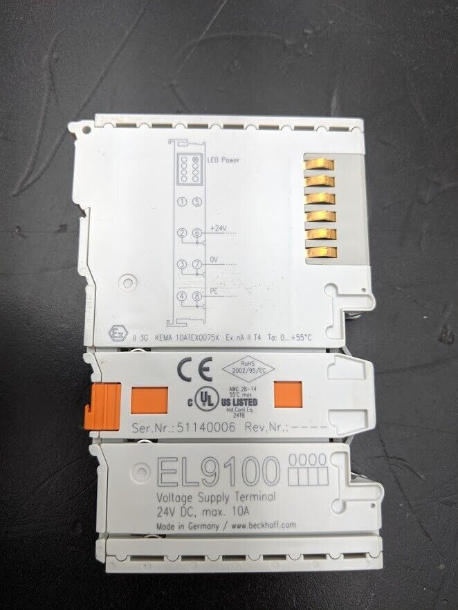 Beckhoff EL9100 Voltage Supply Terminal 24V DC max 10A