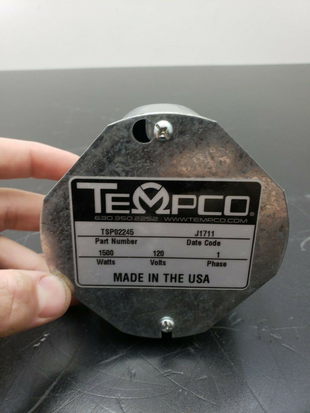 Tempco TSP02245 304 SS Immersion Heater, 1.5" NPT 6-1/8" D 1500W 120V FreeShip