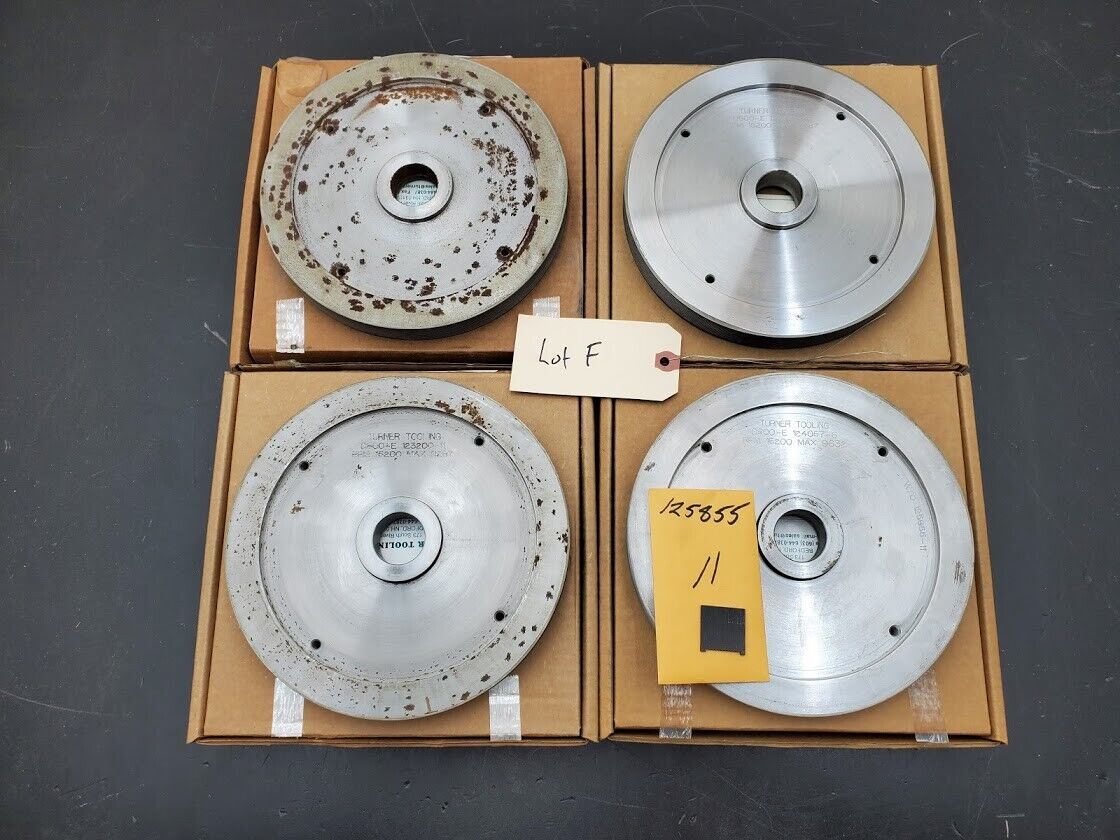 4x Turner Grooved 8" Diamond Plated Grinding Wheel Sapphire 800 Grit (F)