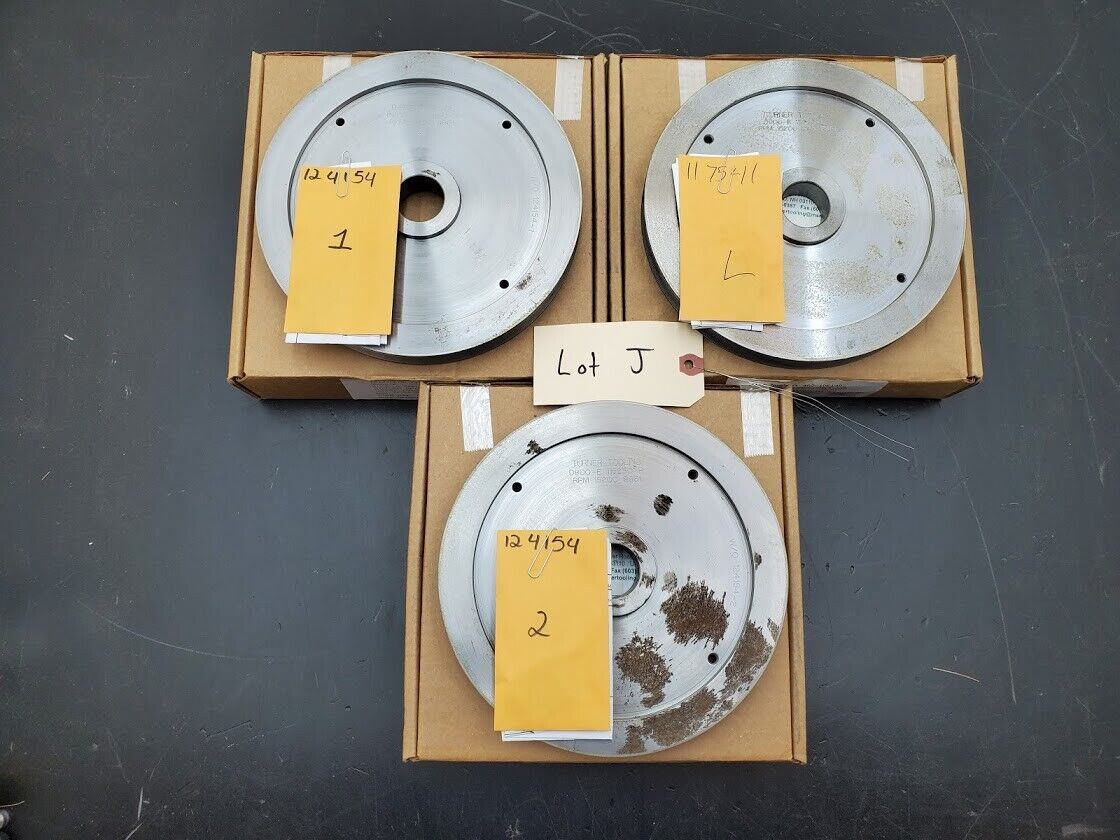 3x Turner Grooved 8" Diamond Plated Grinding Wheel Sapphire 800 Grit (J)