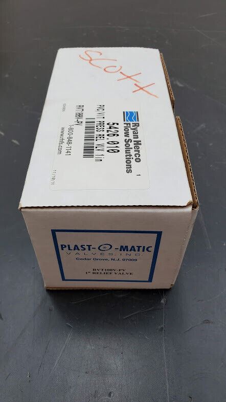 Plast-O-Matic RVT100V-PV 1" PVC Adjustable Back Pressure Relief Valve FNPT
