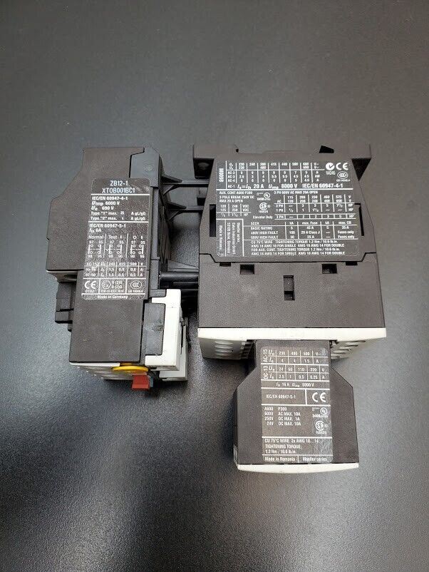 Eaton DILM9-01 24V Coil 3PH 690V 20A Contactor 4 Pole ZB12-1 Overload Relay +Aux