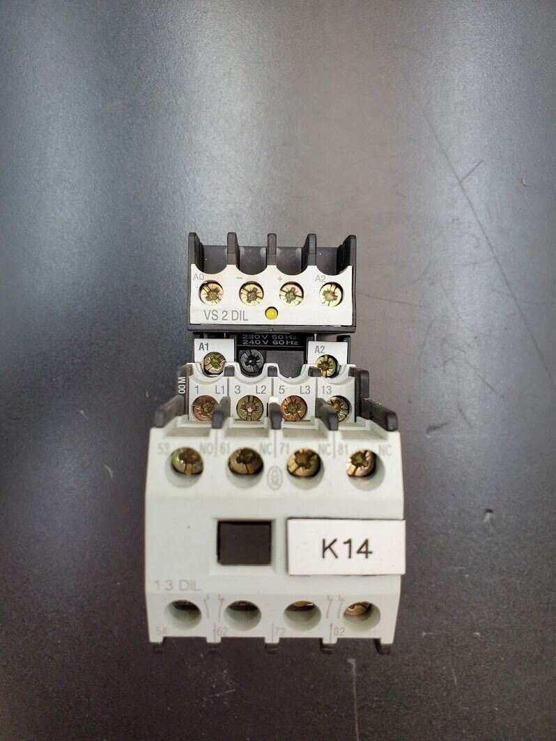 Moeller VS 2 DL DIL000M-10 240V Coil 3 Phase 20A 1PH Din Rail Contactor 13 DIL