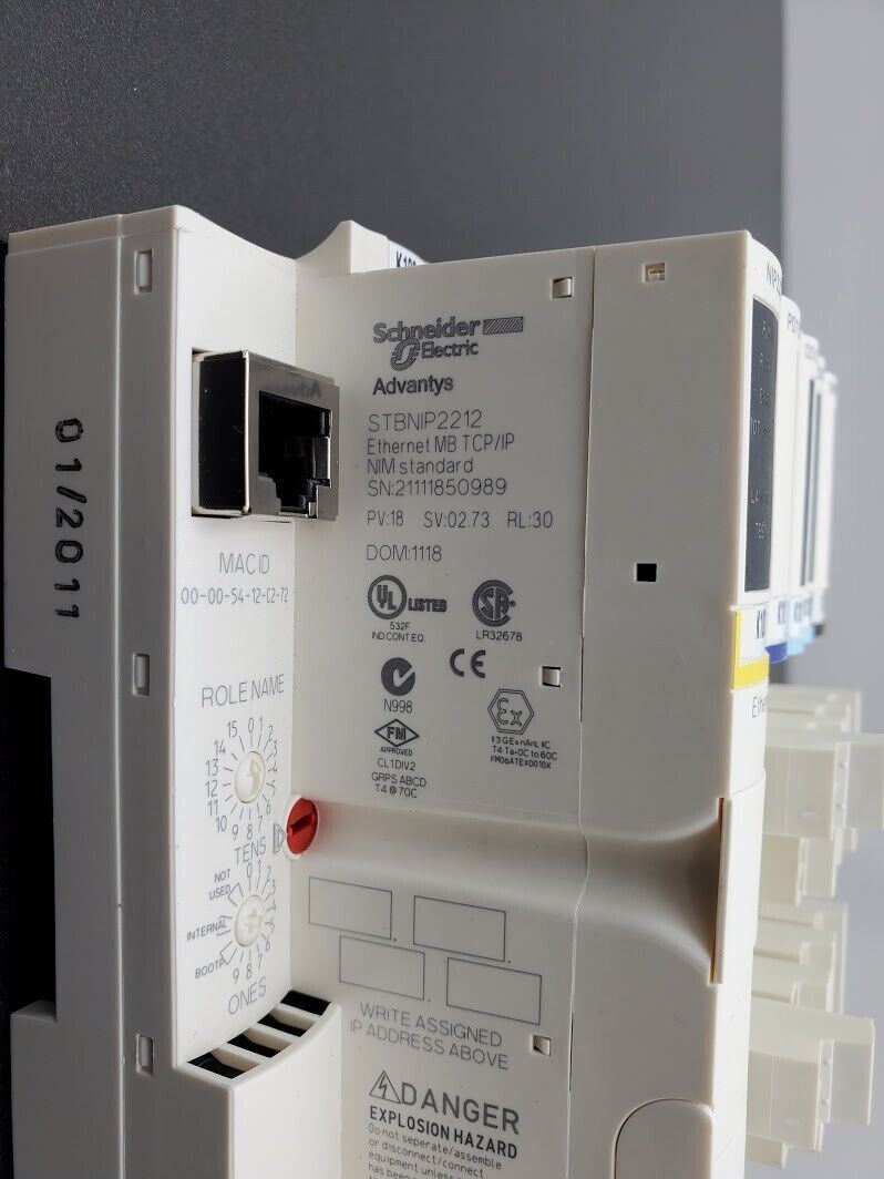 Schneider Telemecanique STBNIP2212 Ethernet MB TCP/IP NIM PLC Control Advantys