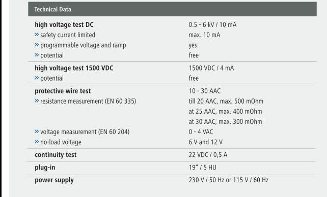 SPS Electronic S3301E High Voltage DC Safety Tester HI POT 0.5 - 6kV / 10mA 230V
