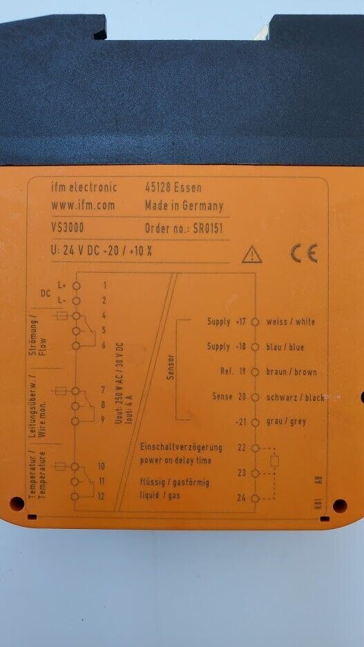 ifm electronic SR0151 Control Monitor for Flow Sensors VS3000 24VDC