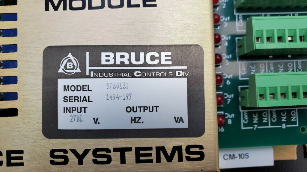 Bruce OUTPUT MODULE 9760131 Relay Output 3161111 SERIAL I/O 3161081 Tube Furnace
