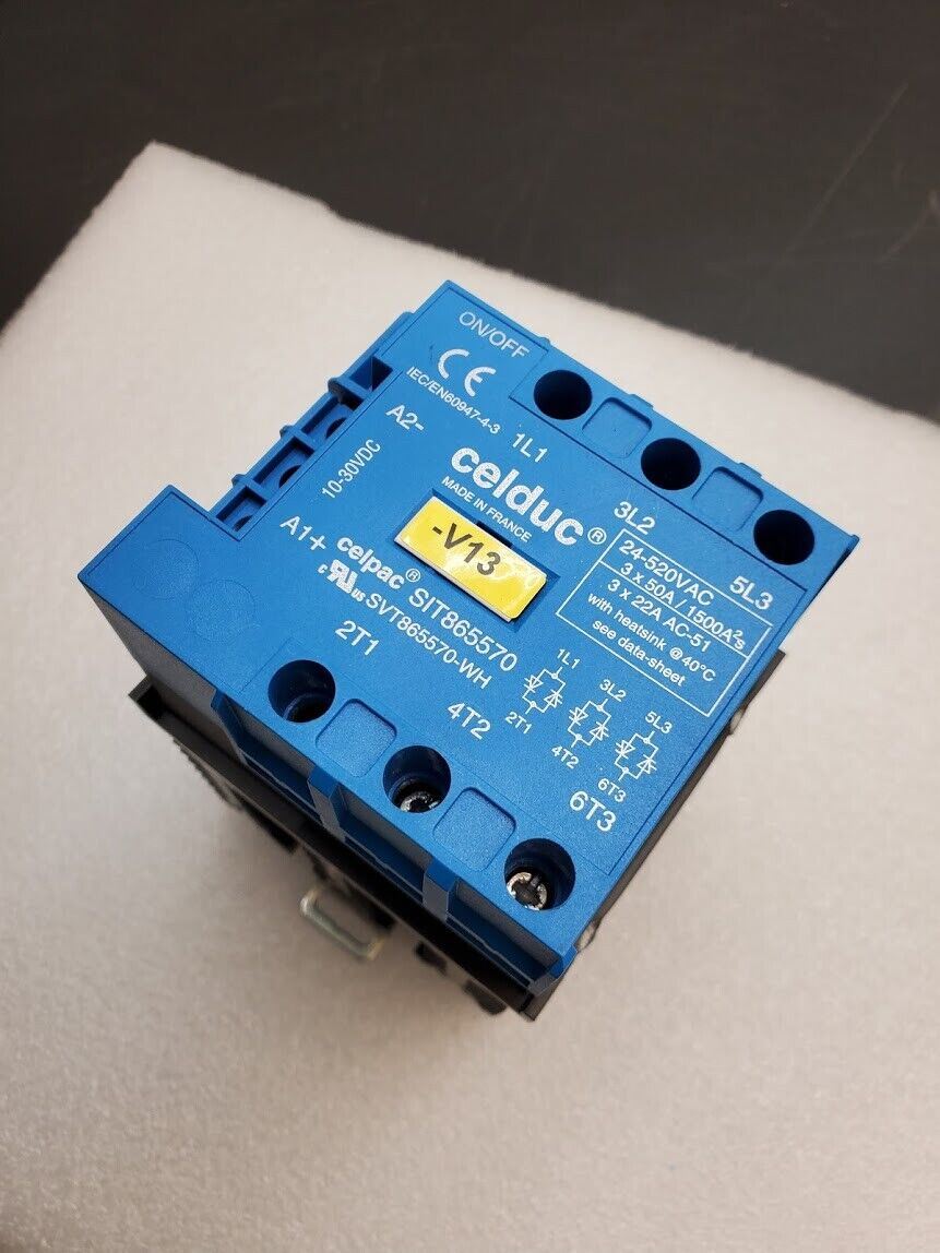 Celduc SIT865570 3 PH Phase Solid State Contactor 10-30VDC Input 24-520VAC 3x22A