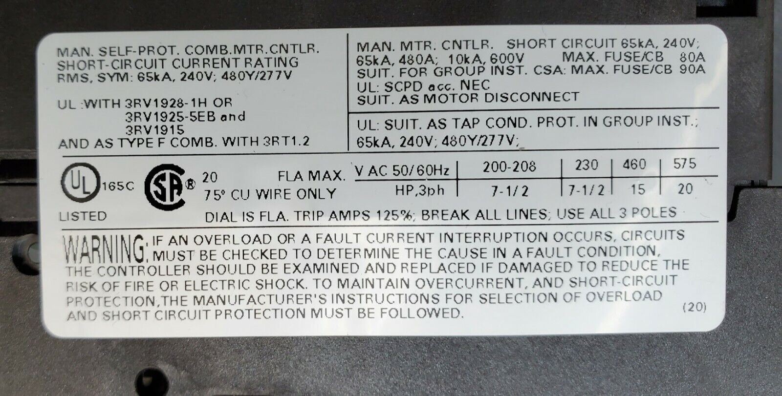 SIEMENS SIRIUS 3RV1021-4BA10 Circuit Breaker w/ 3RV1901-1A Auxiliary Contact