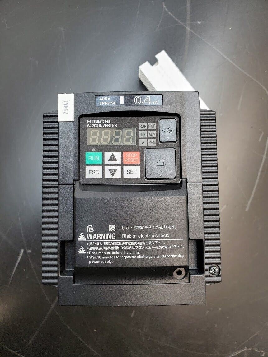 Hitachi VFD Inverter Drive WJ200-004HF 3 Phase 0.4KW 380-480V in/out 2A 1/2 HP