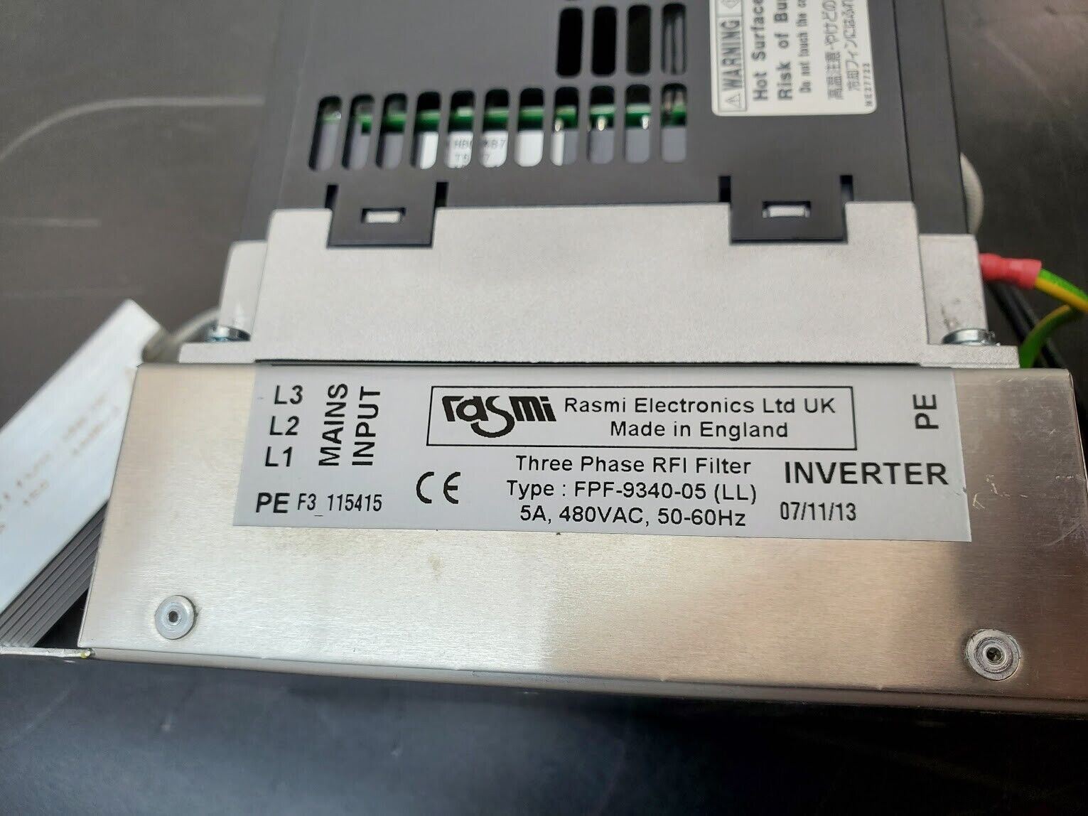 Hitachi VFD Inverter Drive WJ200-004HF 3 Phase 0.4KW 380-480V in/out 2A 1/2 HP