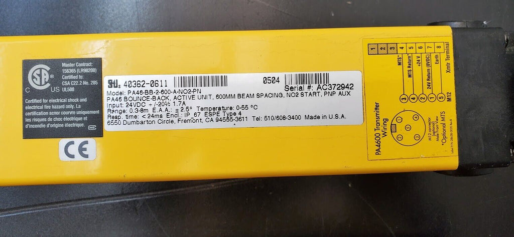 Omron STI PA4600 BB Perimeter Access Guard Bounce Back Active / Passive Units