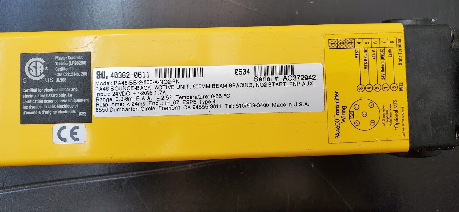 Omron STI PA4600 BB Perimeter Access Guard Bounce Back Active / Passive Units