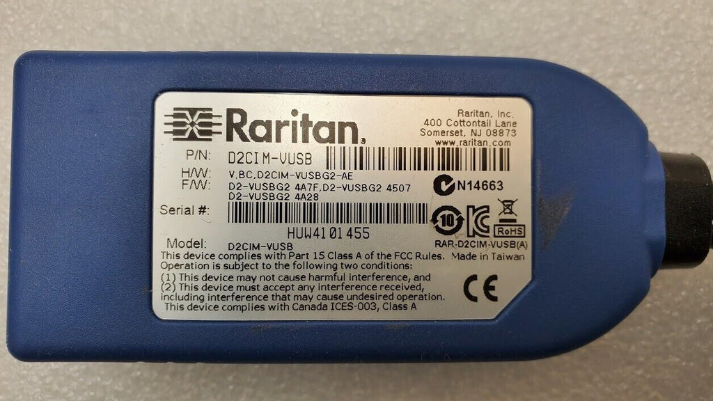 Used Raritan Dominion D2CIM-VUSB KX2 USB KVM Switch Virtual Media CIM Dongle