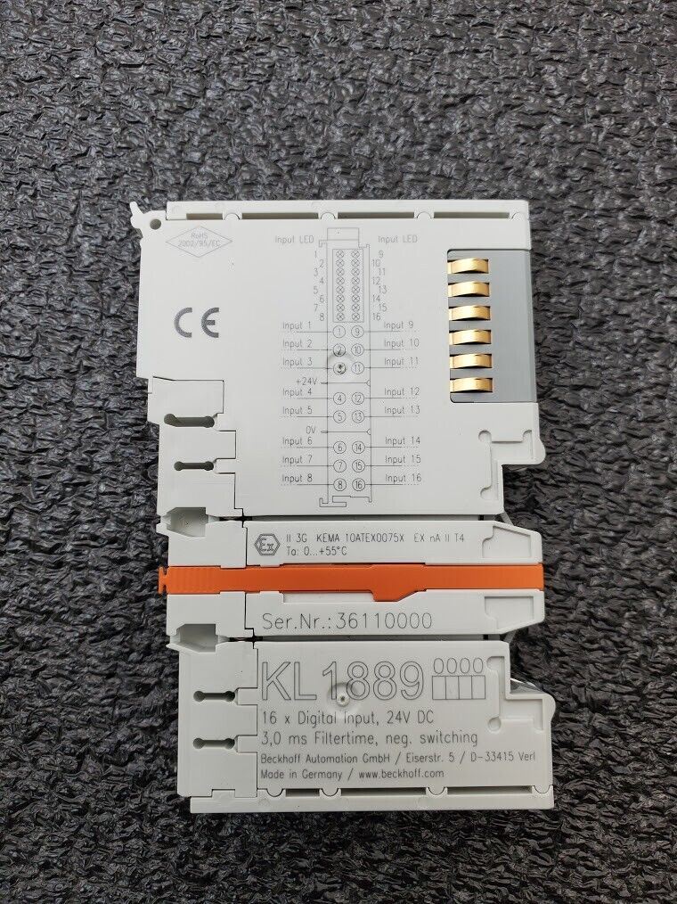 Beckhoff KL1889 HD Bus Terminal 16-Channel Digital Input 24VDC Ground Switching
