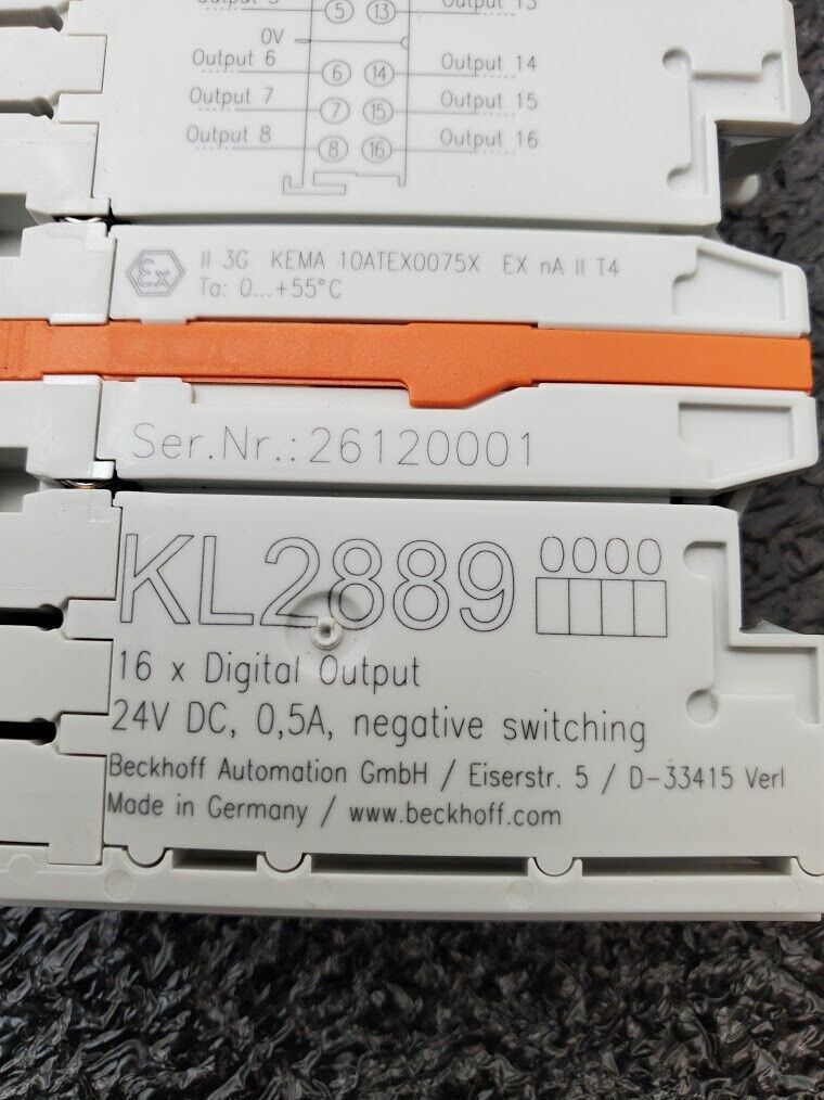 Beckhoff KL2889 HD Bus Terminal 16x Digital Output 24VDC Neg. Ground Switching