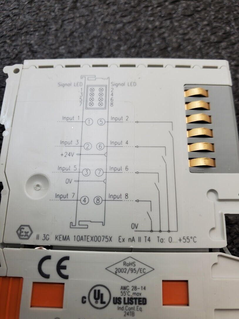Beckhoff KL1498 8x Digital Input Module Negative Switching 24VDC .2ms Filtertime