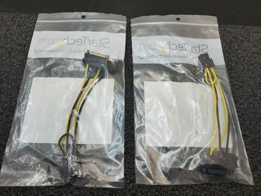 2x Startech Dual SATA Power x 6-Pin PCI Express Video Card Cable Adapter 6"