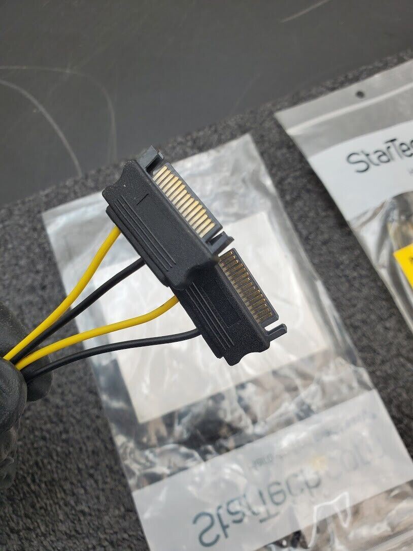 2x Startech Dual SATA Power x 6-Pin PCI Express Video Card Cable Adapter 6"