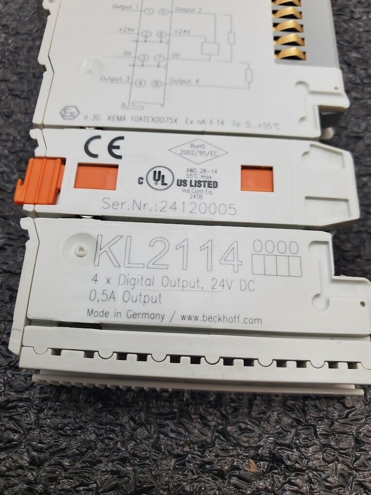BECKHOFF KL2114 KL 2114 4x Digital Output Module 24VDC  0.5A Output DIN Rail