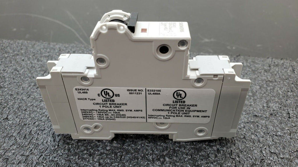 SIEMENS 5SJ4132-7HG41 Circuit Breaker 5SJ41, 32A, 240 V, 50/60Hz Type HSJ 1-Pole