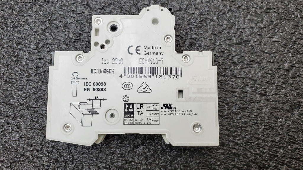 SIEMENS 5SY41 MCB C10 Single Pole CIRCUIT BREAKER / 5SY4110-7 / ~230-400V / 5A