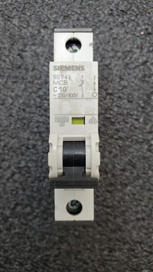 SIEMENS 5SY41 MCB C10 Single Pole CIRCUIT BREAKER / 5SY4110-7 / ~230-400V / 5A