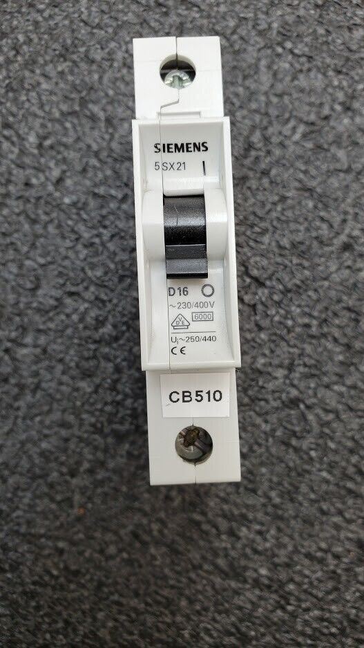 SIEMENS 5SX2 CIRCUIT BREAKER 5SX21 D16 1-Pole  ~230/400V 277 VAC