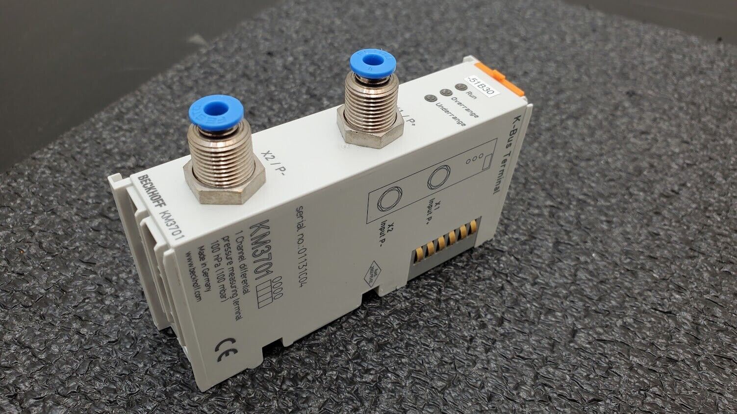 BECKHOFF KM3701 K-Bus 1 Channel Differential Pressure Measuring Terminal ±100hPa