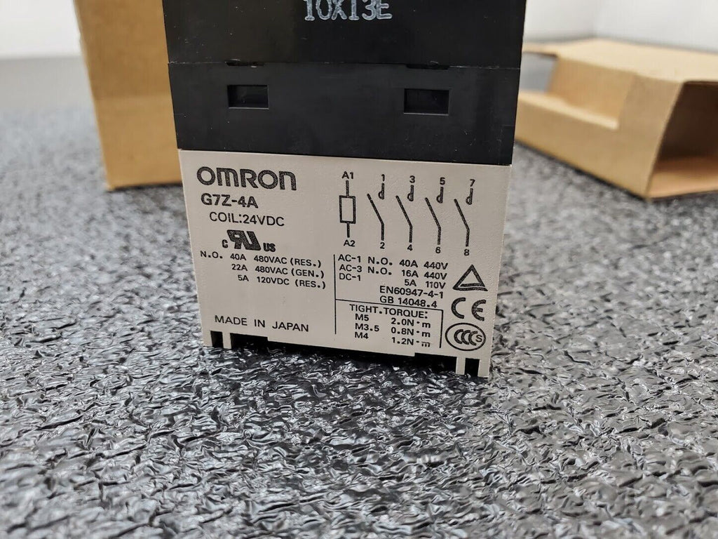 Omron 24VDC Coil Relay G7Z-4A-11Z General Purpose SPST x4 40A 480V max Open Box