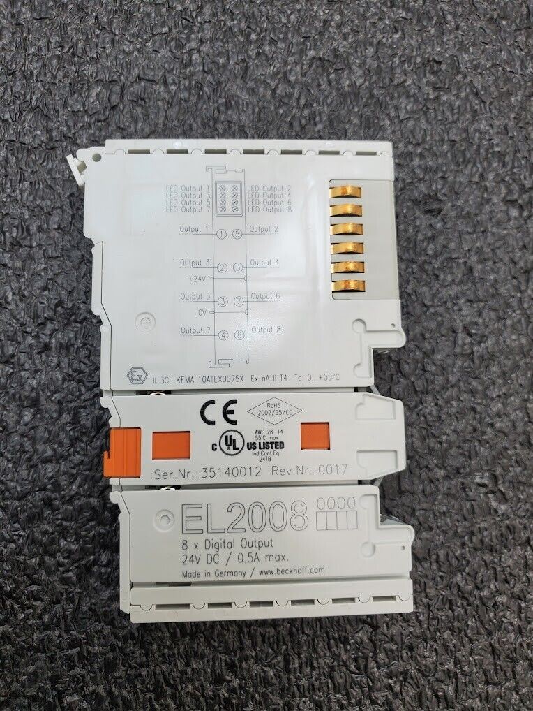Beckhoff EL2008 8x Digital Output Module 24V DC 0.5A max PLC IO