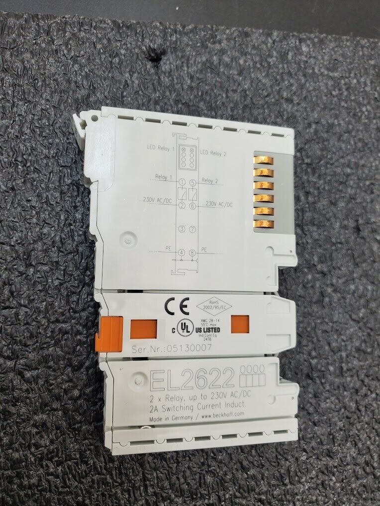 Beckhoff EL2622  EL 2622 2x Relay up to 230VAC AC/DC 2A Switching Current Induct