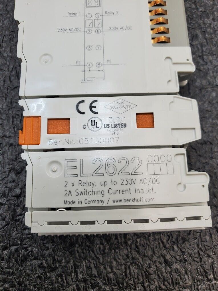 Beckhoff EL2622  EL 2622 2x Relay up to 230VAC AC/DC 2A Switching Current Induct