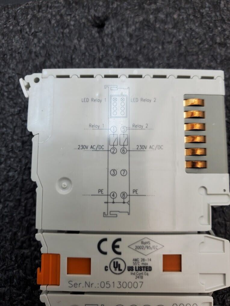 Beckhoff EL2622  EL 2622 2x Relay up to 230VAC AC/DC 2A Switching Current Induct