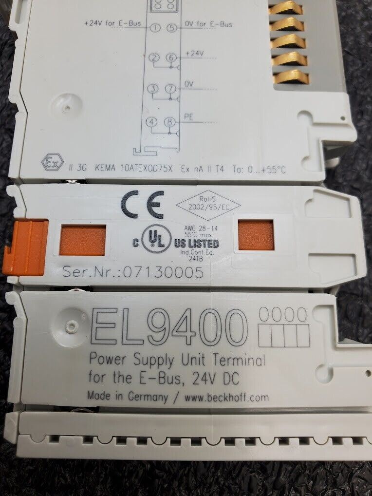Beckhoff EL9400 Power Supply Terminal 24V DC For E-Bus