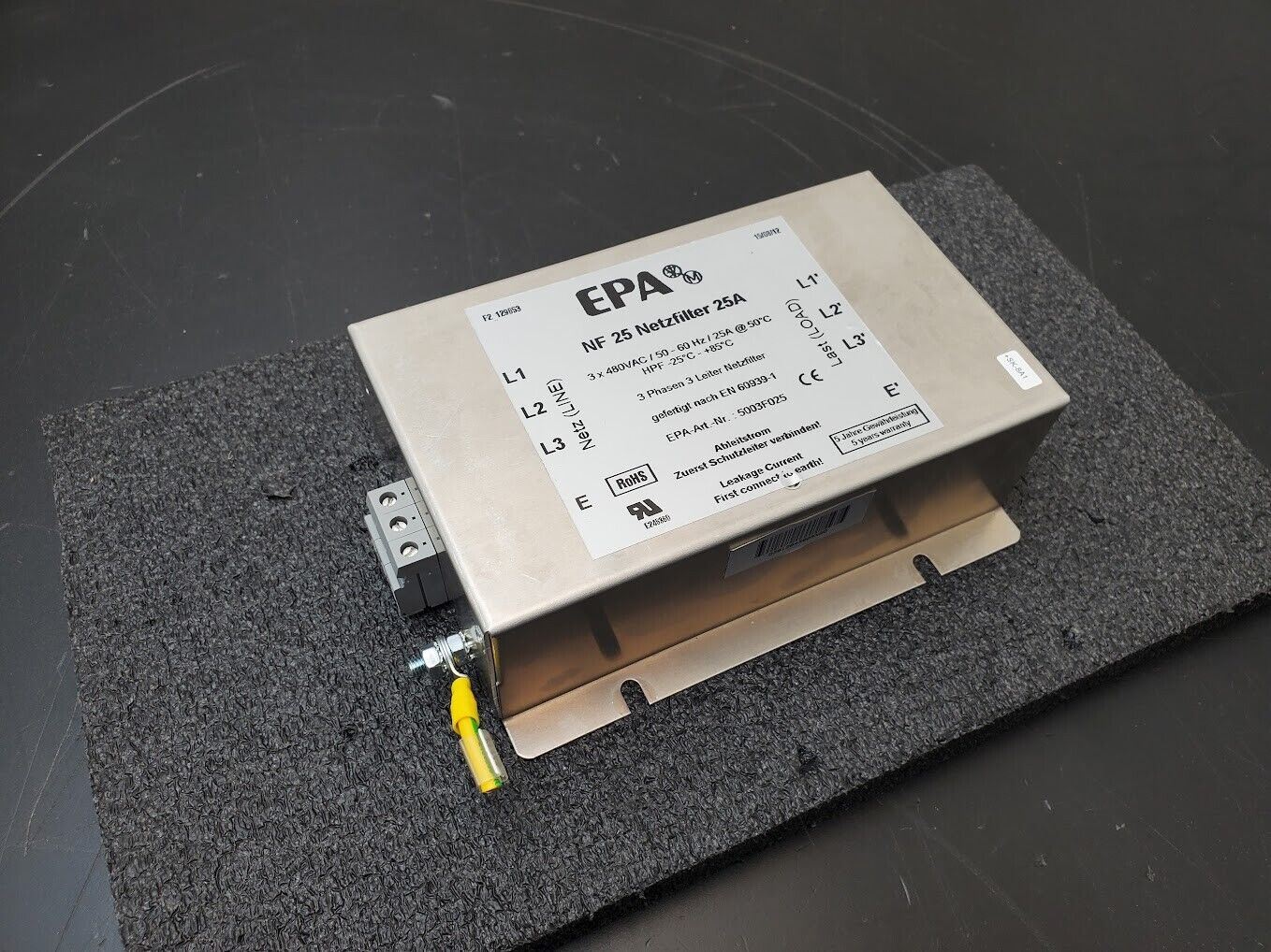 EPA NF 25 Netzfilter 3PH 3-Phase Line Filter 480VAC, 25A