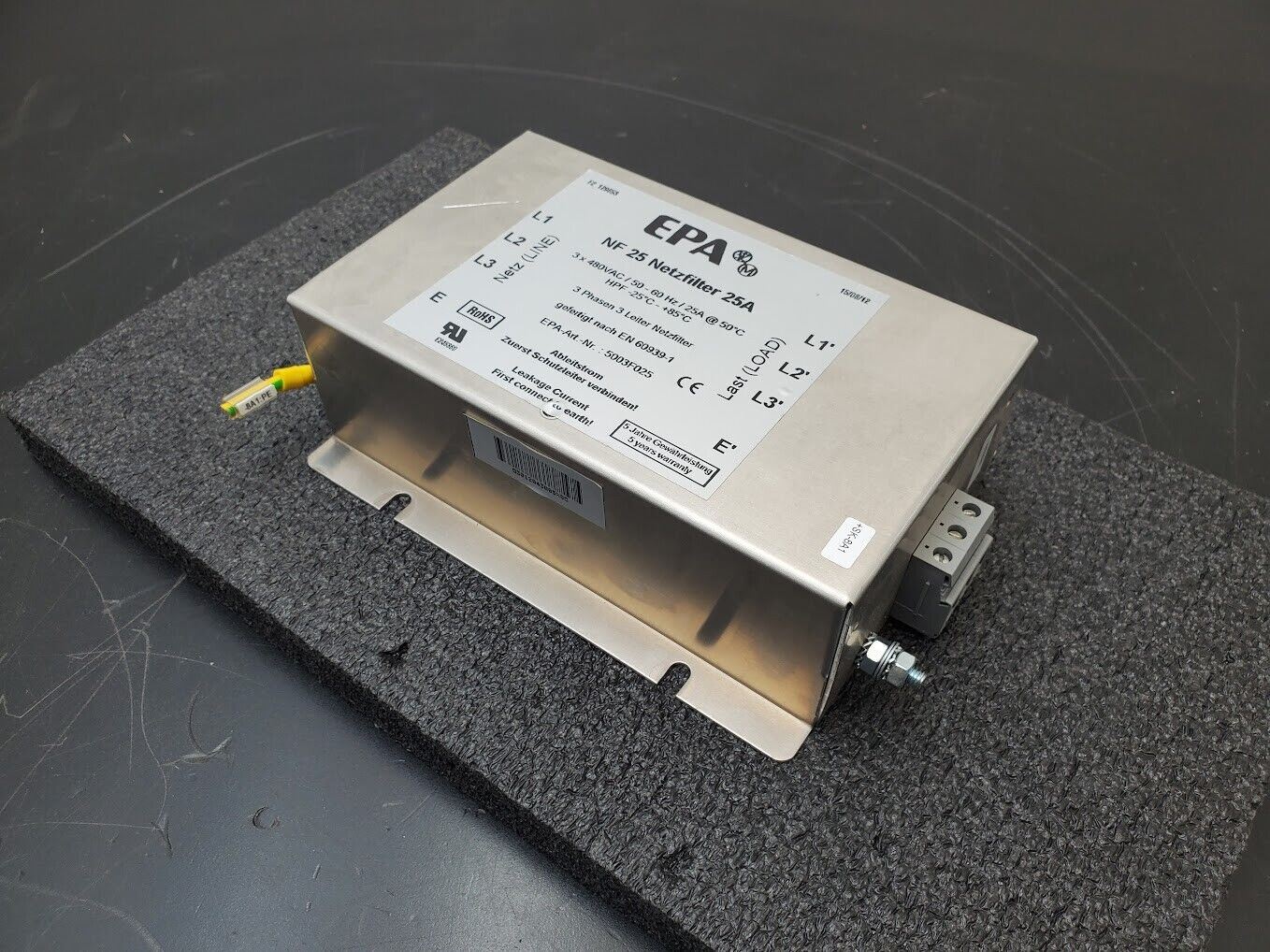 EPA NF 25 Netzfilter 3PH 3-Phase Line Filter 480VAC, 25A