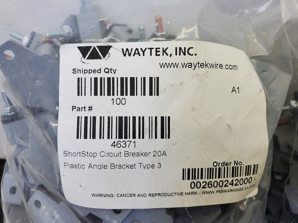 Lot of 168 A19 B45 Waytek Auto Reset Circuit Breaker Short Stop 20A 40A +Boots