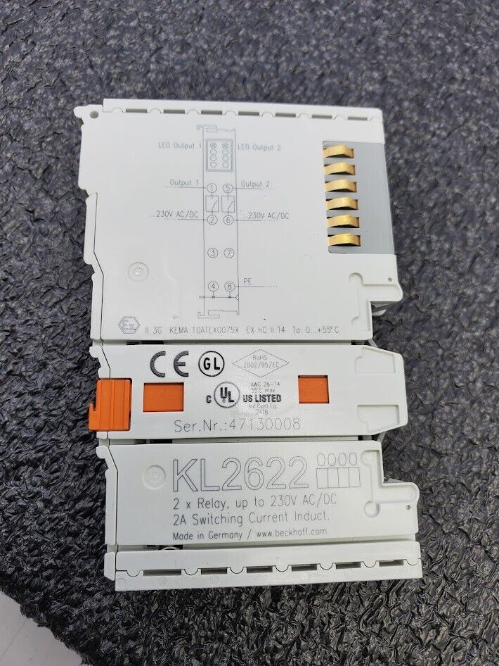 Beckhoff KL2622 Relay Output Module 2x relay up to 230V AC/DC 2A Switching