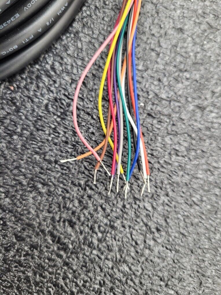 FINECABLES E343967 12Pin M12 Barrel Right Angle Male 12 Conductor New Pigtail 6M