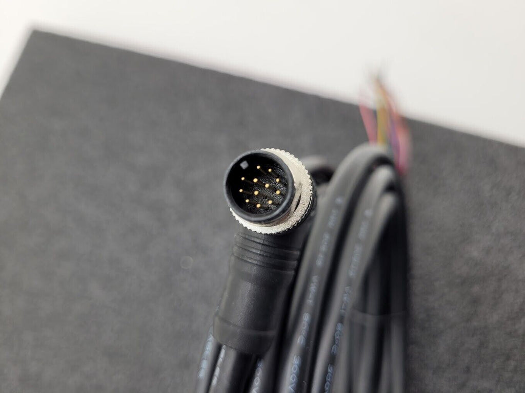 FINECABLES E343967 12Pin M12 Barrel Right Angle Male 12 Conductor New Pigtail 6M