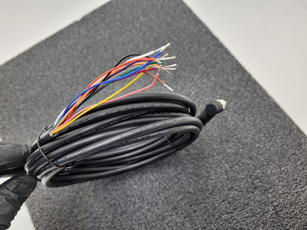 FINECABLES E343967 12Pin M12 Barrel Right Angle Male 12 Conductor New Pigtail 6M