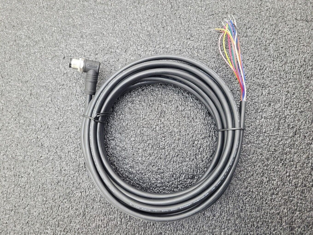 FINECABLES E343967 12Pin M12 Barrel Right Angle Male 12 Conductor New Pigtail 6M