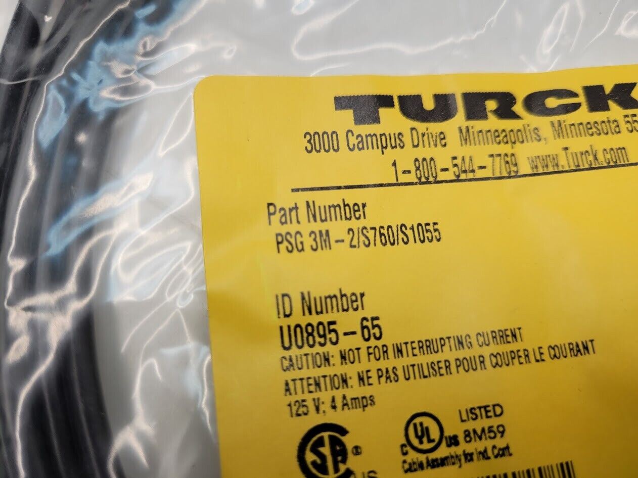 2x Turck Pico Fast PSG 3M-2/S760/S1055 M8 Male 3 Pin Pigtail Breakout Cordset